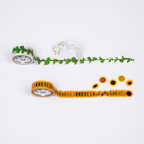Bande Washi Tape Sticker Roll Art Kit - Sunflower | papermindstationery.com | Bande, Flower, Masking Roll Stickers, Washi Tape Set