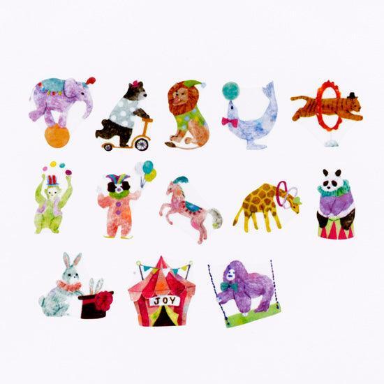 Bande Washi sticker roll Washi Tape - Circus Animals Kalo | papermindstationery.com | Animal, Bande, Masking Roll Stickers