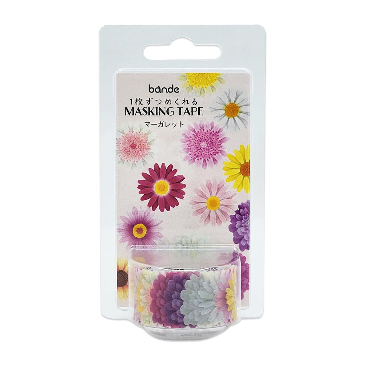 Bande Washi sticker roll Washi Tape - Marguerite Flower | papermindstationery.com | Bande, Flower, Masking Roll Stickers