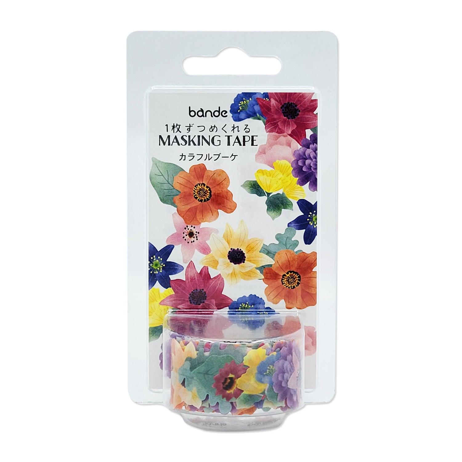 Bande Washi sticker roll Washi Tape - Assorted Flower Bouquet | papermindstationery.com | Bande, Flower, Masking Roll Stickers