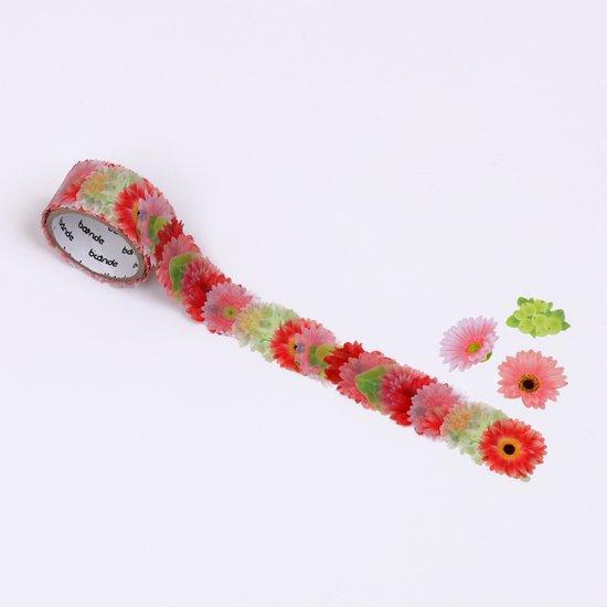 Bande Washi sticker roll Washi Tape - Gerbera Bouquet | papermindstationery.com | Bande, Flower, Masking Roll Stickers
