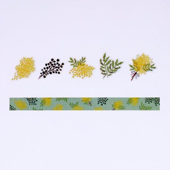 Bande Washi sticker roll Washi Tape Set - Flower Language Mimosa