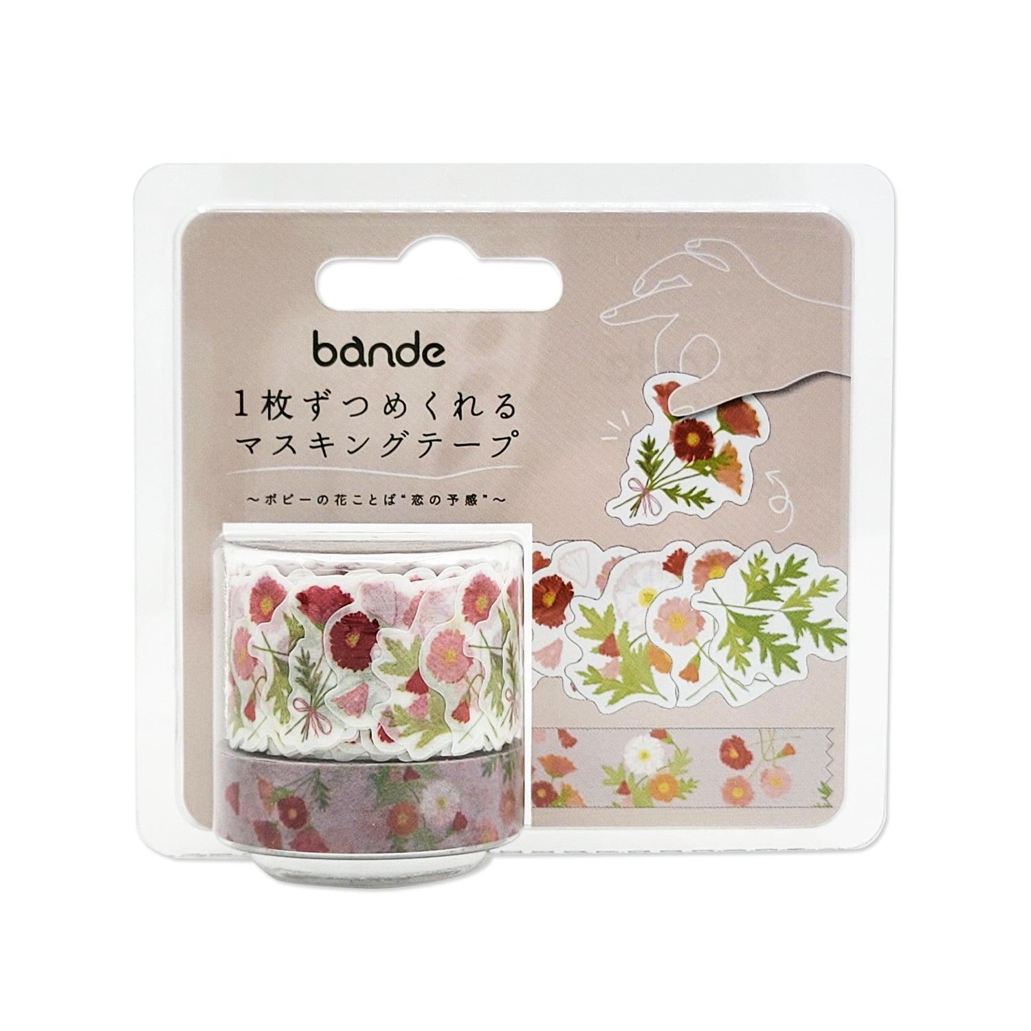 Bande Washi sticker roll Washi Tape Set - Flower Language Poppy | papermindstationery.com | Bande, Flower, Masking Roll Stickers