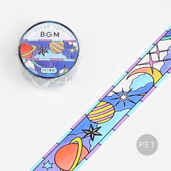 BGM Transparent Clear Tape 20mm - Stained Glass Planet Space | papermindstationery.com | BGM, Clear Tapes