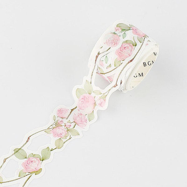 BGM Washi Floral Lace Masking Tape 25mm - Pink Rose | papermindstationery.com | 25mm, BGM, Floral lace tapes, Flower, Washi Tapes