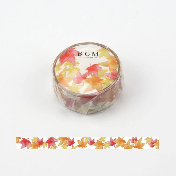 BGM Washi Tape 15mm Masking Tape - Life Autumn Leaf | papermindstationery.com | 15mm Washi Tapes, BGM, Flower, Washi Tapes