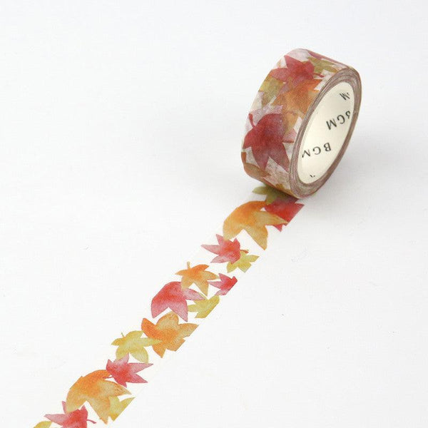 BGM Washi Tape 15mm Masking Tape - Life Autumn Leaf | papermindstationery.com | 15mm Washi Tapes, BGM, Flower, Washi Tapes