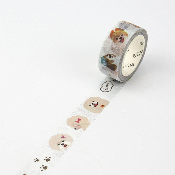 BGM Washi Tape 15mm Masking Tape - Life Puppy | papermindstationery.com | 15mm Washi Tapes, BGM, Dog, masking tape, Pet, Washi Tapes