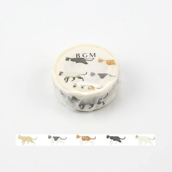 BGM Washi Tape 15mm Masking Tape - Life Kitten | papermindstationery.com | 15mm Washi Tapes, BGM, Cat, masking tape, Pet, Washi Tapes