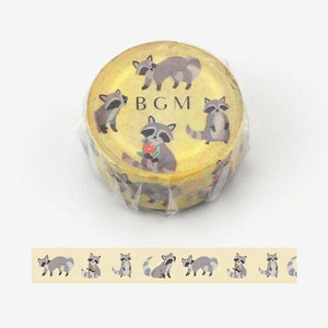 BGM Washi Tape 15mm Masking Tape - Life Raccoon | papermindstationery.com | 15mm Washi Tapes, Animal, BGM, boxing, sale, Washi Tapes