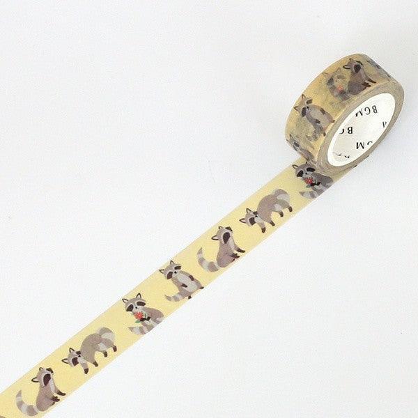 BGM Washi Tape 15mm Masking Tape - Life Raccoon | papermindstationery.com | 15mm Washi Tapes, Animal, BGM, boxing, sale, Washi Tapes