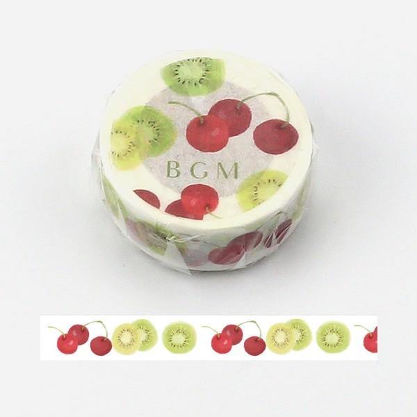 BGM Washi Tape 15mm Masking Tape - Life Cherry Kiwi | papermindstationery.com | 15mm Washi Tapes, BGM, Fruit, Washi Tapes
