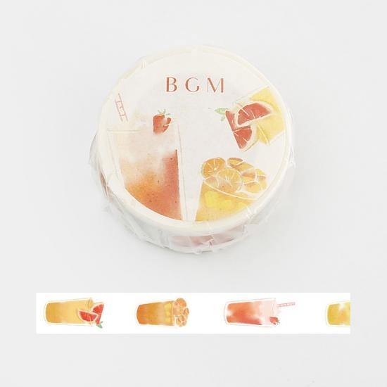 BGM Washi Tape 15mm Masking Tape - Juice | papermindstationery.com | 15mm Washi Tapes, BGM, boxing, Cafe, Dessert, sale, Washi Tapes
