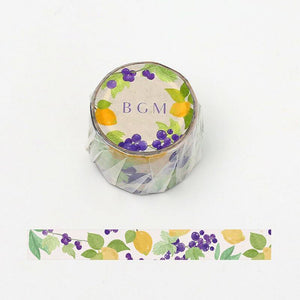 BGM Washi Tape 30mm Masking Tape - Life Grape & Lemon | papermindstationery.com | 30mm Washi Tapes, BGM, boxing, Fruit, sale, Washi Tapes