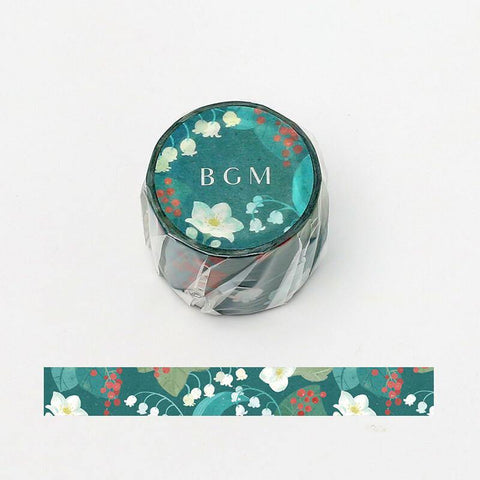 BGM Washi Tape 30mm Masking Tape - Life White Lily Of The Valley | papermindstationery.com | 30mm Washi Tapes, BGM, Flower, Washi Tapes