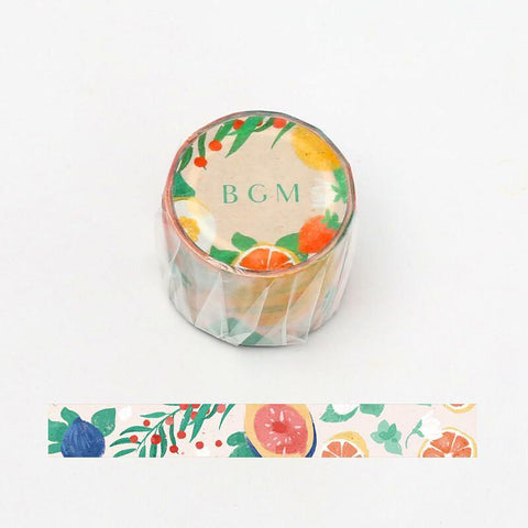 BGM Washi Tape 30mm Masking Tape - Figs & Grapefruit | papermindstationery.com | 30mm Washi Tapes, BGM, boxing, Fruit, sale, Washi Tapes