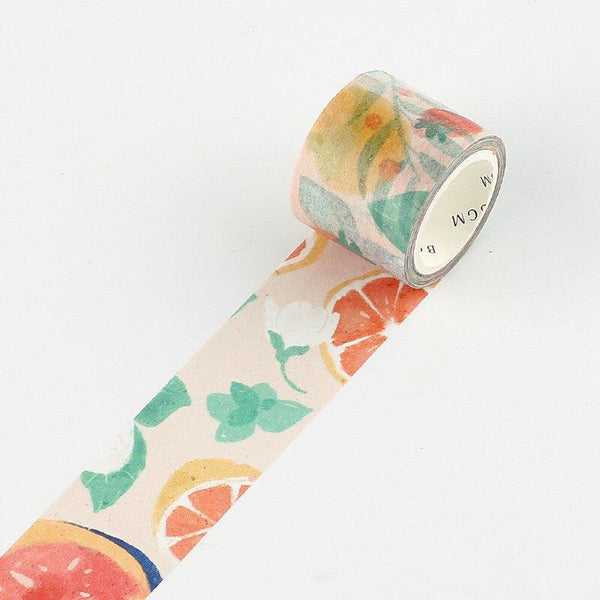 BGM Washi Tape 30mm Masking Tape - Figs & Grapefruit | papermindstationery.com | 30mm Washi Tapes, BGM, boxing, Fruit, sale, Washi Tapes