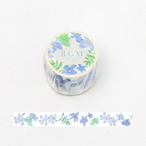 Watercolor Blue Flower - BGM Washi Tape 30mm Masking Tape | papermindstationery.com