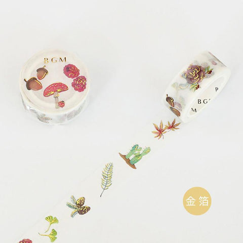 BGM Washi Tape 15mm Masking Tape Foil Stamping - Forest Story | papermindstationery.com | 15mm Washi Tapes, BGM, boxing, Flower, sale, Washi Tapes