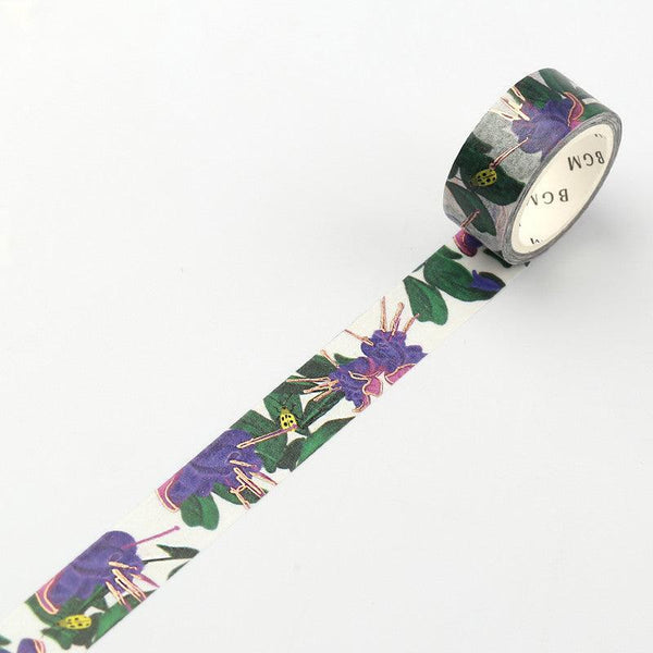 BGM Washi Tape 15mm Masking Tape - Life Violet | papermindstationery.com | 15mm, BGM, boxing, Flower, masking tape, Plant, sale, Washi Tapes