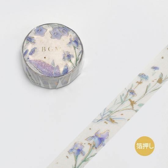 BGM Washi Tape 15mm Masking Tape Foil Stamping - Garden Lavender | papermindstationery.com | 15mm Washi Tapes, BGM, Flower, Washi Tapes