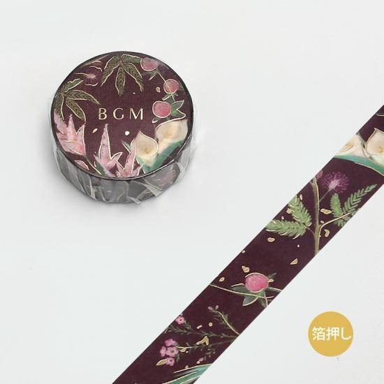 BGM Washi Tape 15mm Masking Tape Foil Stamping - Garden Red | papermindstationery.com | 15mm Washi Tapes, BGM, Flower, Washi Tapes