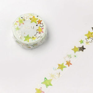 BGM Washi Tape 15mm Masking Tape Foil Stamping - Colorful Star | papermindstationery.com