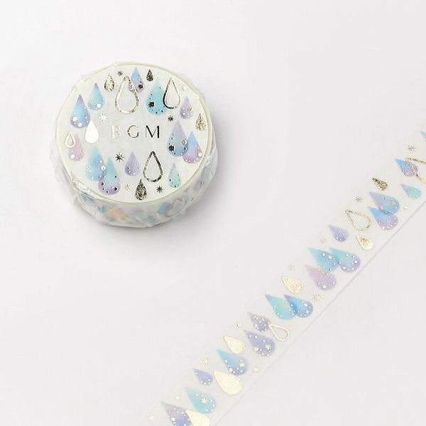 BGM Washi Tape 15mm Foil Stamping - Water drops | papermindstationery.com | 15mm Washi Tapes, BGM, Others, Washi Tapes