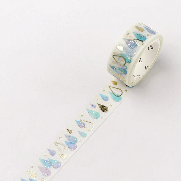 BGM Washi Tape 15mm Foil Stamping - Water drops | papermindstationery.com | 15mm Washi Tapes, BGM, Others, Washi Tapes