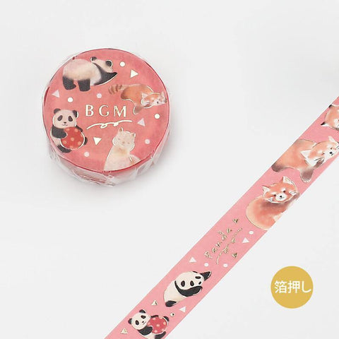 BGM Washi Tape 15mm Foil Stamping - Zoo Animals | papermindstationery.com | 15mm Washi Tapes, Animal, Bear, BGM, panda, Washi Tapes