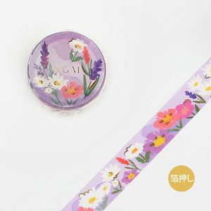 BGM Washi Tape 15mm Masking Tape Foil Stamping - Garden Daisy | papermindstationery.com | 15mm Washi Tapes, BGM, Flower, Washi Tapes