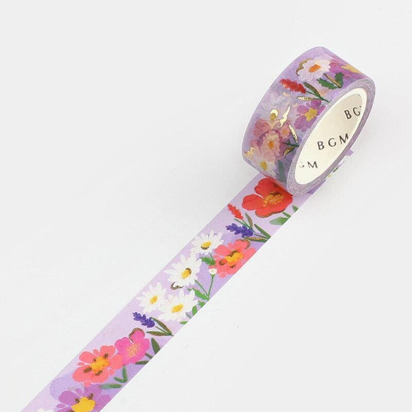 BGM Washi Tape 15mm Masking Tape Foil Stamping - Garden Daisy | papermindstationery.com | 15mm Washi Tapes, BGM, Flower, Washi Tapes