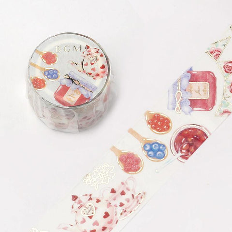 BGM Washi Tape 30mm Masking Tape Foil Stamping - Lovely Jam & Afternoon Tea | papermindstationery.com | 30mm Washi Tapes, BGM, boxing, Dessert, sale, Washi Tapes