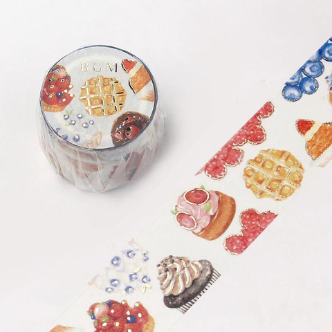BGM Washi Tape 30mm Masking Tape Foil Stamping - Lovely Dessert Buffet | papermindstationery.com | 30mm Washi Tapes, BGM, boxing, Dessert, sale, Washi Tapes