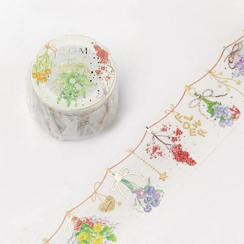 BGM Washi Tape 30mm Masking Tape Foil Stamping - Lovely Dried Flower | papermindstationery.com | 30mm Washi Tapes, BGM, boxing, Flower, sale, Washi Tapes