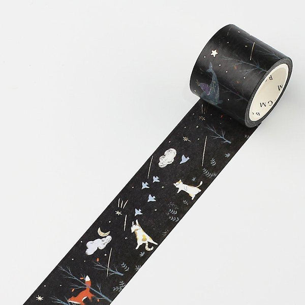 BGM Washi Tape 30mm Masking Tape Foil Stamping - Shooting Star Night | papermindstationery.com | 30mm Washi Tapes, BGM, Space, Washi Tapes