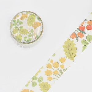 BGM Washi Tape 20mm Foil Stamping - Green Leaves with Tulips | papermindstationery.com