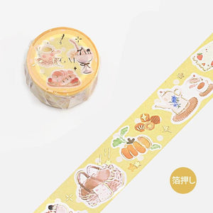 BGM Washi Tape 20mm Masking Tape Foil Stamping - Sunny Bakery & Tea | papermindstationery.com | 20mm Washi Tapes, BGM, Dessert, Washi Tapes