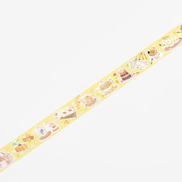 BGM Washi Tape 20mm Masking Tape Foil Stamping - Sunny Bakery & Tea | papermindstationery.com | 20mm Washi Tapes, BGM, Dessert, Washi Tapes