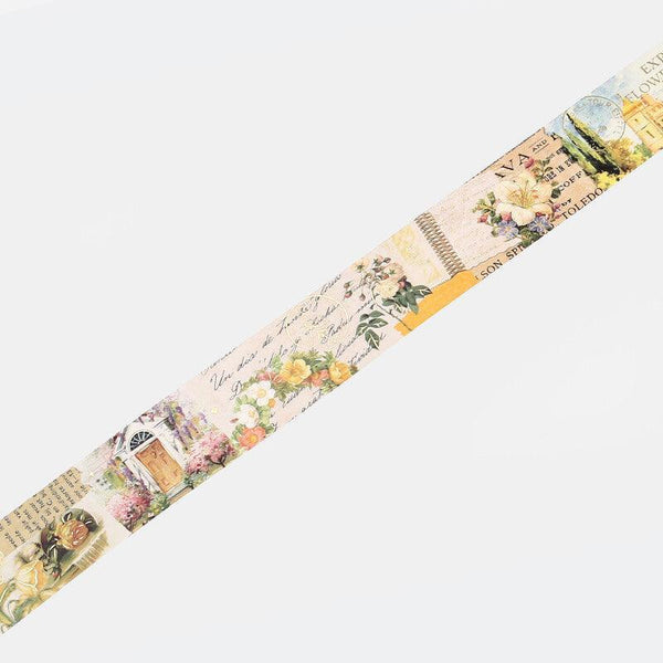 BGM Washi Tape 30mm Masking Tape Foil Stamping - Flower Romance | papermindstationery.com | 30mm Washi Tapes, BGM, Flower, New Arrival