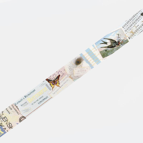 BGM Washi Tape 30mm Masking Tape Foil Stamping - Butterfly Romance | papermindstationery.com | 30mm Washi Tapes, BGM, New Arrival