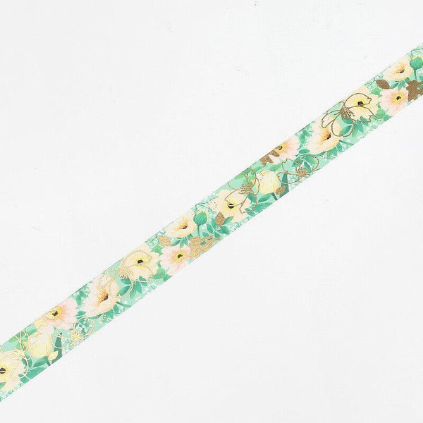 BGM Washi Tape 20mm Foil Stamping - Flower Melody Anemone | papermindstationery.com | 20mm Washi Tapes, BGM, Flower, Washi Tapes