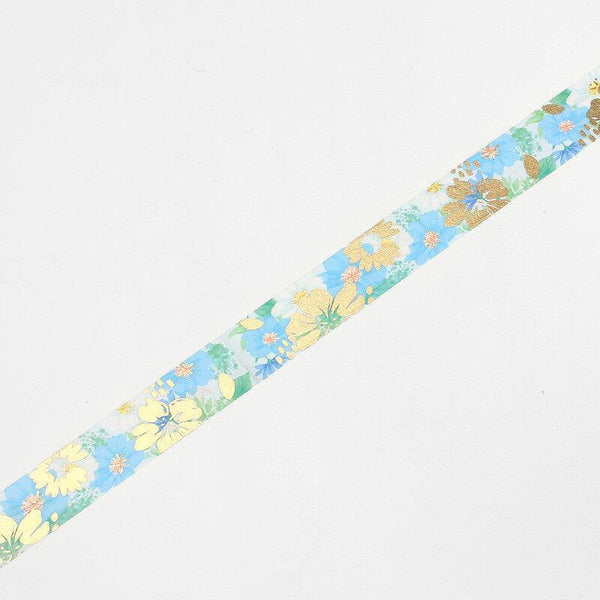 BGM Washi Tape 20mm Foil Stamping - Flower Melody American Blue Morning Glory | papermindstationery.com | 20mm Washi Tapes, BGM, Flower, Washi Tapes