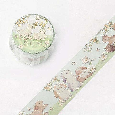 BGM Washi Tape 30mm Foil Stamping - Fairytale Animal | papermindstationery.com | 30mm Washi Tapes, Animal, BGM, boxing, sale, Washi Tapes