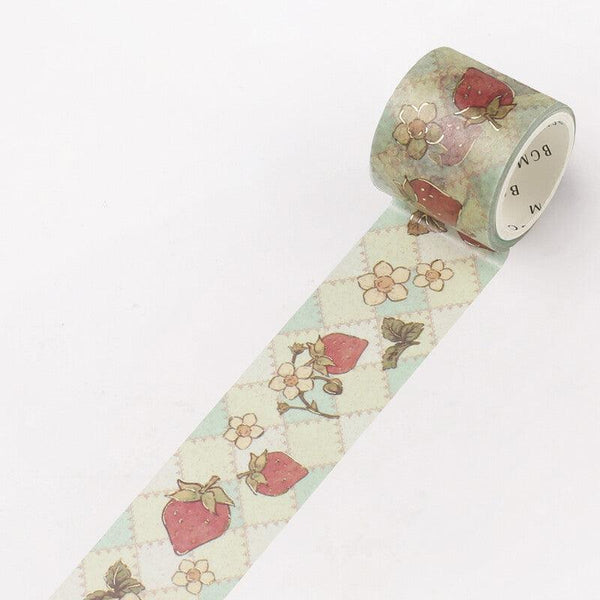 BGM Washi Tape 30mm Foil Stamping - Fairytale Strawberry | papermindstationery.com | 30mm Washi Tapes, BGM, boxing, Fruit, sale, Washi Tapes