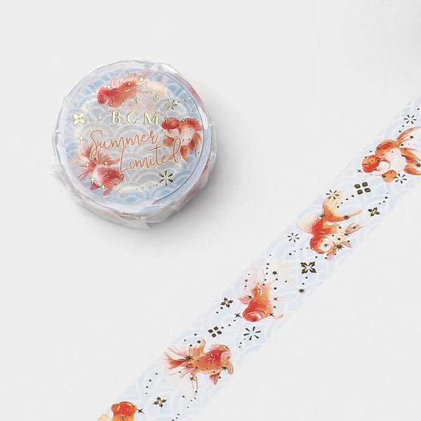 Japanese Goldfish - BGM Washi Tape 15mm Masking Tape Foil Stamping | papermindstationery.com