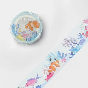 BGM Washi Tape 20mm Masking Tape Foil Stamping - Bottom of the Ocean | papermindstationery.com | 20mm Washi Tapes, Animal, BGM, Washi Tapes