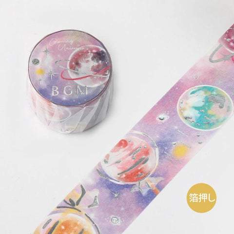 BGM Washi Tape 30mm Masking Tape Foil Stamping - Space Candy | papermindstationery.com | 30mm Washi Tapes, BGM, Space, Washi Tapes