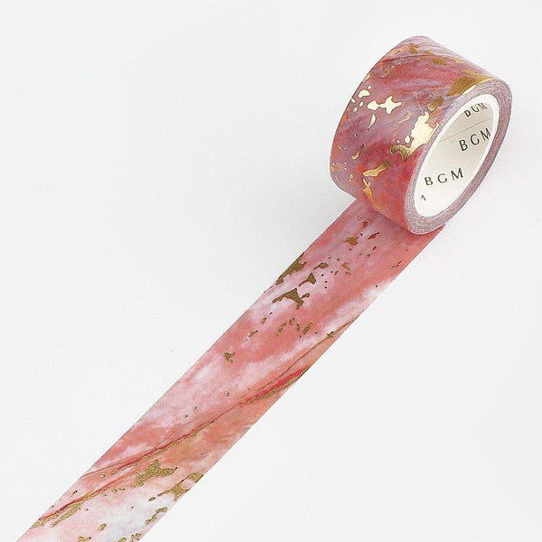 BGM Washi Tape 20mm Masking Tape Foil Stamping - Marble Stone Champagne | papermindstationery.com | 20mm Washi Tapes, BGM, boxing, sale, Washi Tapes