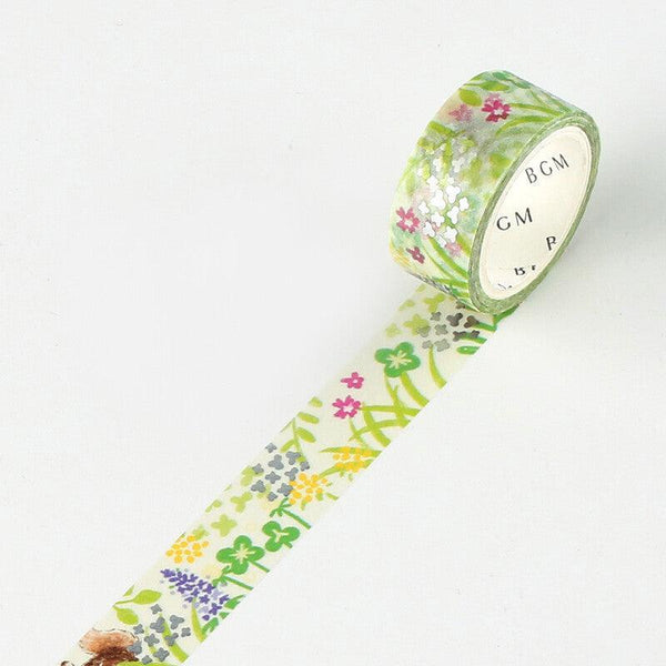 BGM Washi Tape 15mm Foil Stamping - Crayon Land Squirrel & Forest | papermindstationery.com | 15mm Washi Tapes, Animal, BGM, Washi Tapes